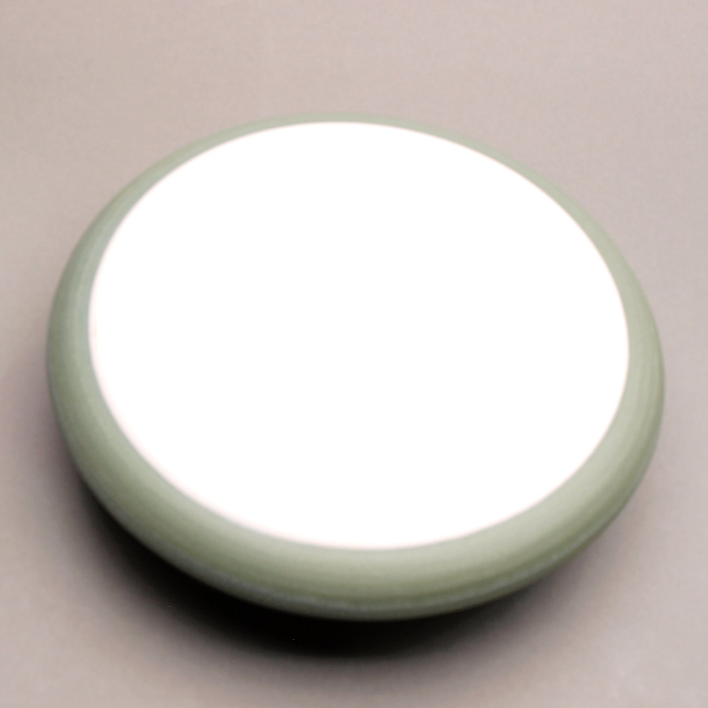 Personal Sized Handcrafted Ceramic Chip and Dip, Mint & Sage Green with Turtle & Geometric Pattern, Glazed Pottery Dinnerware, Modern Design