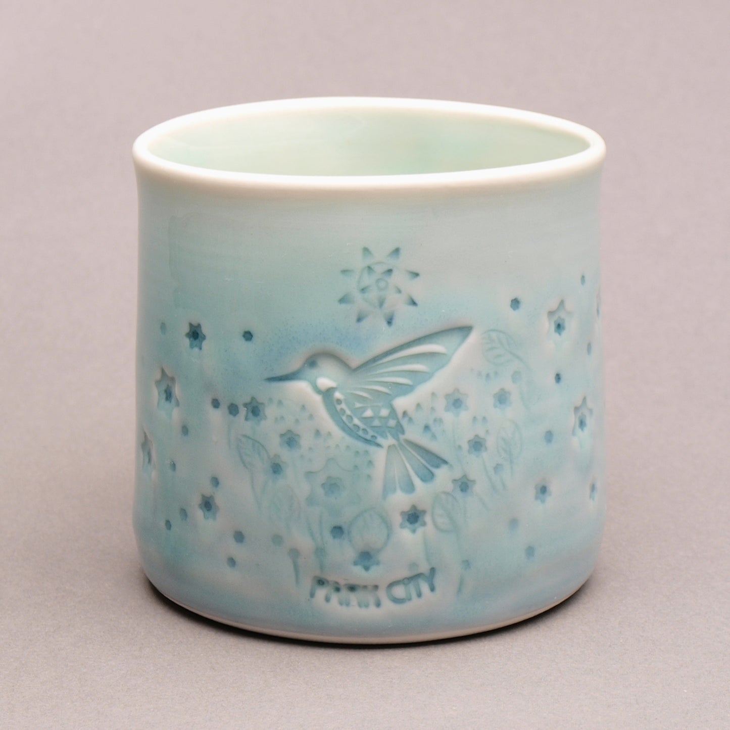 Handcrafted 'PARK CITY' Souvenir Mug with hummingbird by Mike Hays: Artistry, Comfort, and Durability