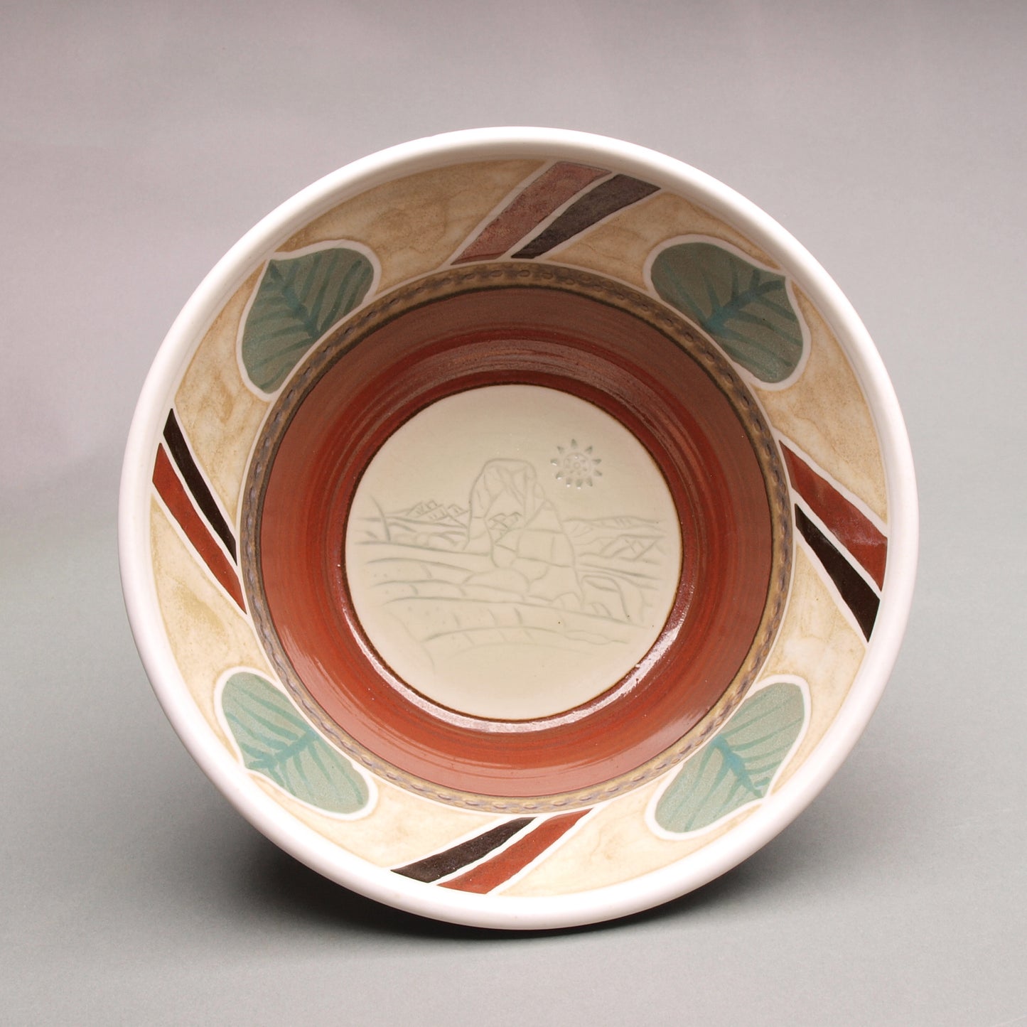 Elegant Porcelain Bowl with a Delicate Arch imprint– Handcrafted Artistry
