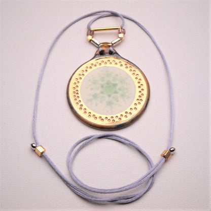 Elegant Snowflake Pendant Necklace with Gold Luster - Winter Chic type #1 1.75" Dia.