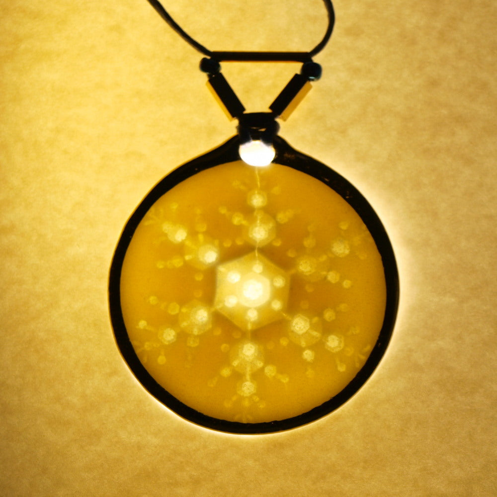 Elegant Snowflake Pendant Necklace with 24k Gold Luster - Winter Charm and Chic type #3 1.9" dia.