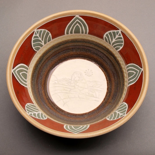 Elegant Porcelain Bowl with a  Delicate Arch imprint– Handcrafted Artistry