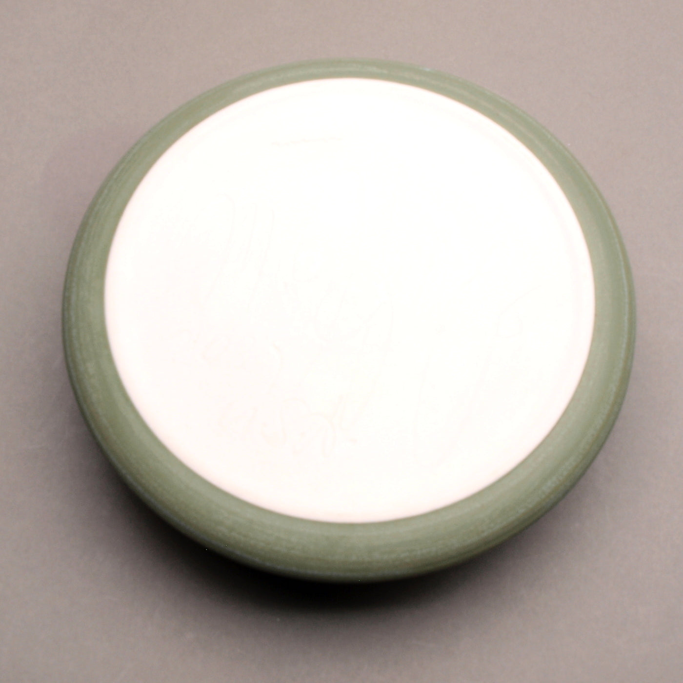 Personal Sized Handcrafted Ceramic Chip & Dip featuring a Hummingbird in the Mountains motif, glazed in sage green and light blue, Geometric Pattern, Ceramic Porcelain