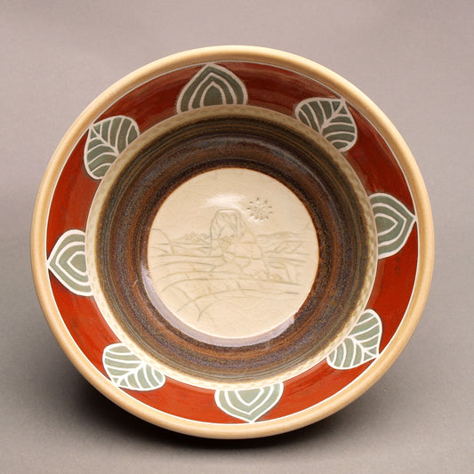 Elegant Porcelain Bowl with a  Delicate Arch imprint– Handcrafted Artistry