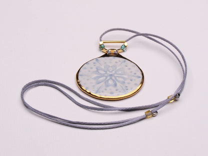 Elegant Snowflake Pendant Necklace with 24k Gold Luster - Winter Charm and Chic type #4 1.8" dia.